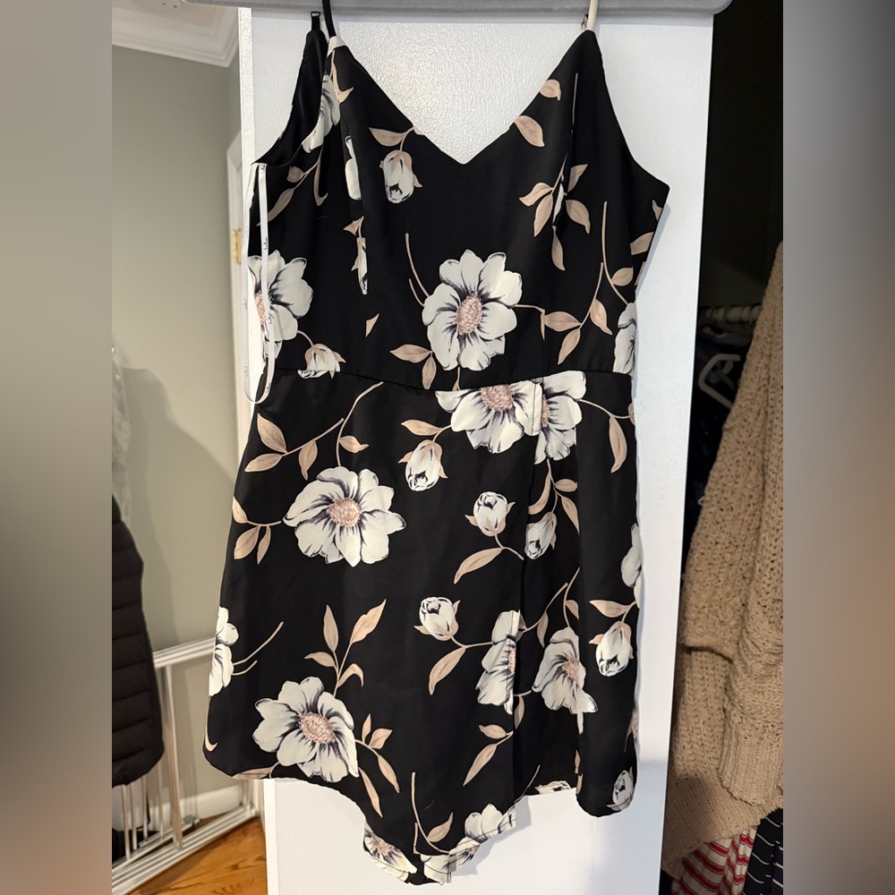 Floral Black romper
